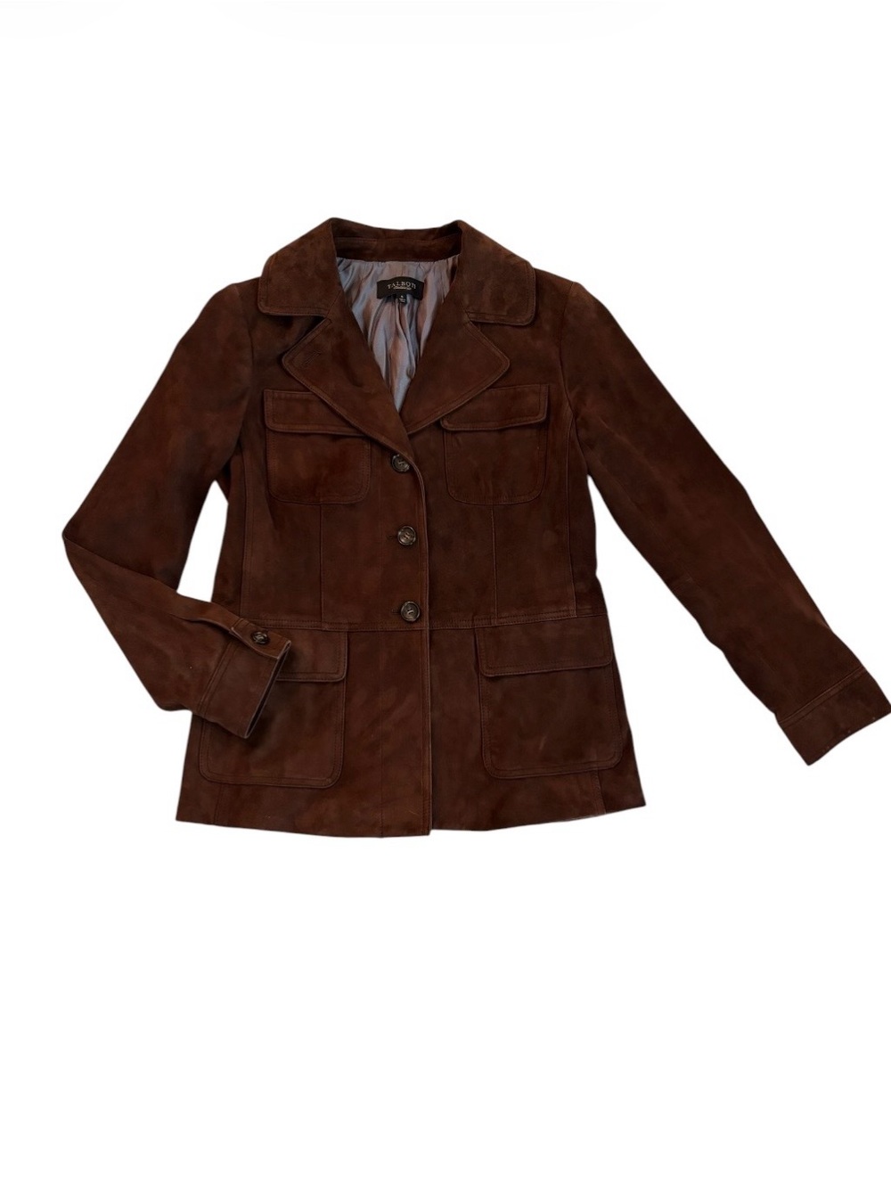Talbots Brown Suede Leather Women's Button-Front Jacket Sz 6